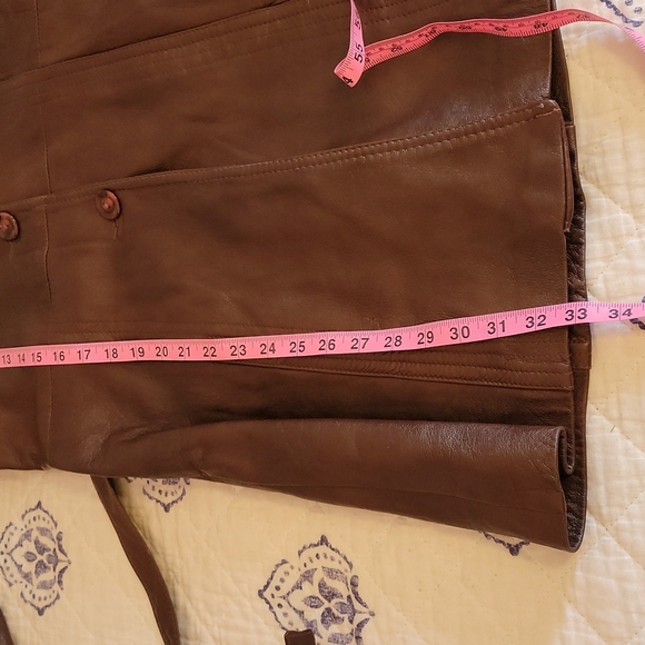 Vintage Berman's Leather Mid Trench W/Belt Approx Size M - Picture 4 of 8